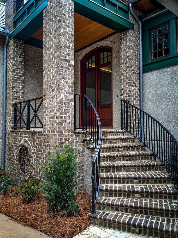 Bricks on column outside home