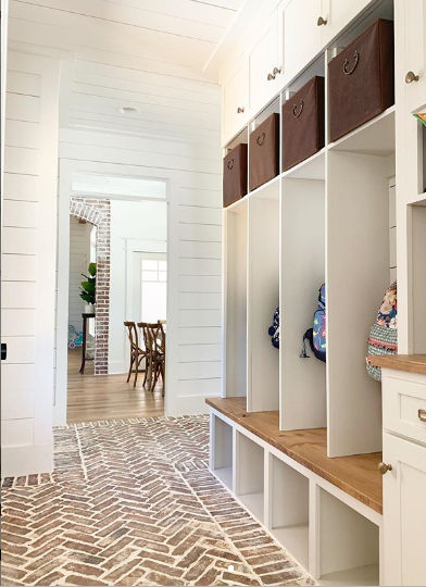 Brick accents on floor and arch