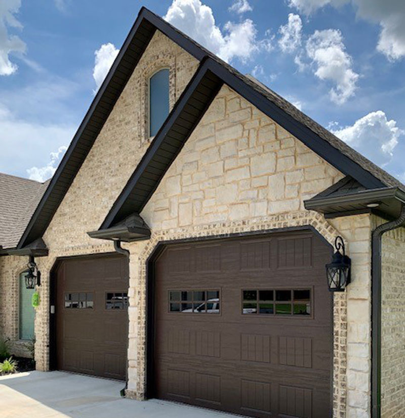 Residential bricks above garage